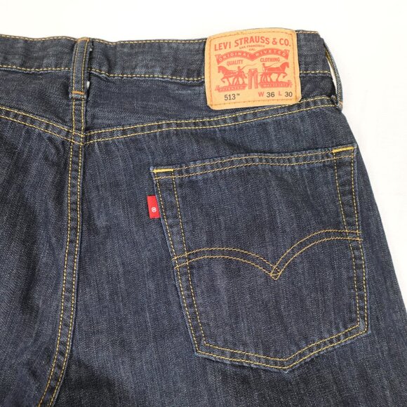 Levi's 513 Slim Straight Jeans Men's 36x28 100% Cotton Denim - Picture 3 of 11